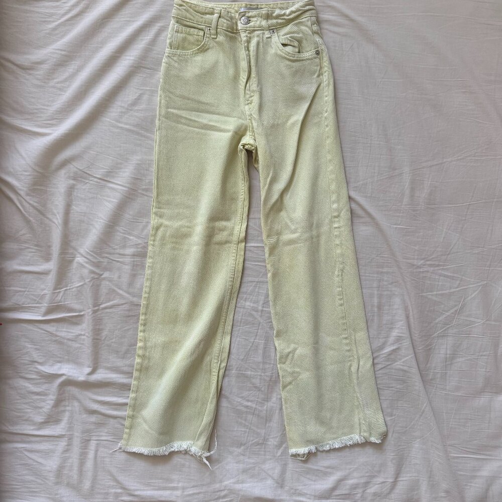 Zara Lime Green Jeans High Waisted